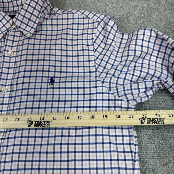 Polo Ralph Lauren Classic Fit Button Down Long Sleeve 16 34/35 Pink Blue Check - Picture 6 of 9